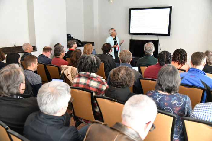 Group of people attending seminar